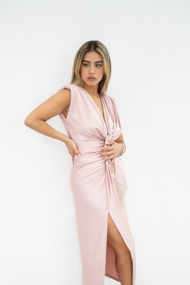 שמלה כיווץ ורוד (3)